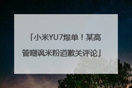 小米YU7爆单！某高管嘲讽米粉道歉关评论