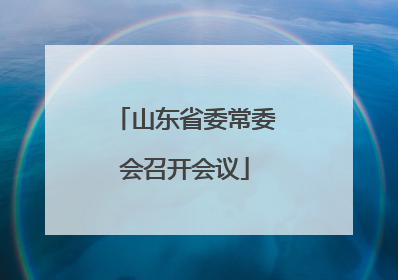 山东省委常委会召开会议