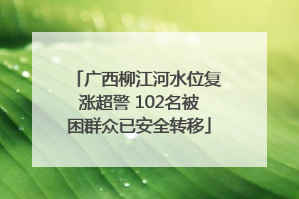 广西柳江河水位复涨超警 102名被困群众已安全转移