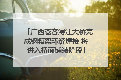 广西苍容浔江大桥完成钢箱梁环缝焊接 将进入桥面铺装阶段