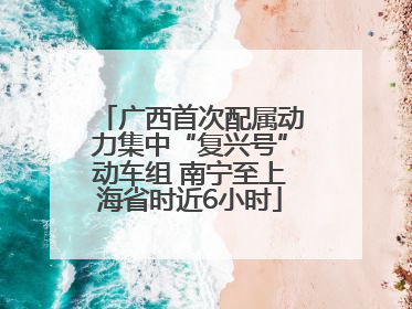广西首次配属动力集中“复兴号”动车组 南宁至上海省时近6小时