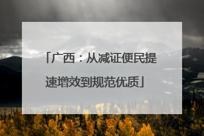 广西：从减证便民提速增效到规范优质