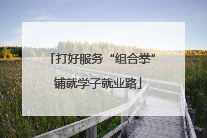 打好服务“组合拳” 铺就学子就业路
