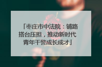 枣庄市中法院：铺路搭台压担，推动新时代青年干警成长成才