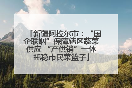 新疆阿拉尔市：“国企联姻”保障辖区蔬菜供应 “产供销”一体托稳市民菜篮子