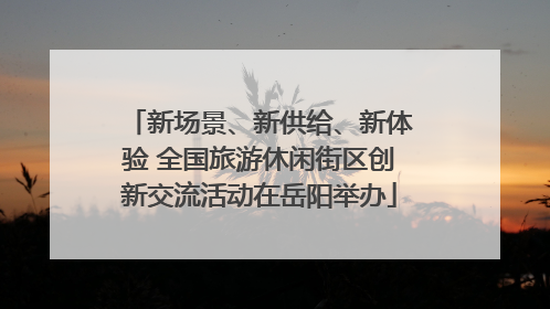 新场景、新供给、新体验 全国旅游休闲街区创新交流活动在岳阳举办
