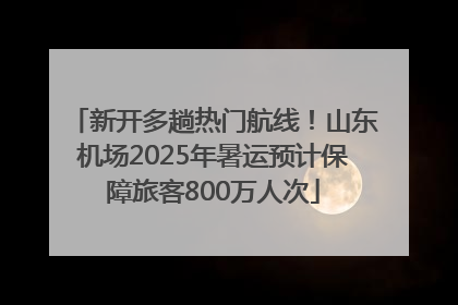 新开多趟热门航线！山东机场2025年暑运预计保障旅客800万人次