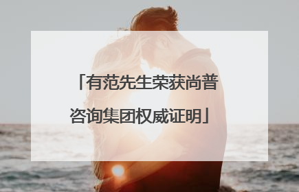 有范先生荣获尚普咨询集团权威证明