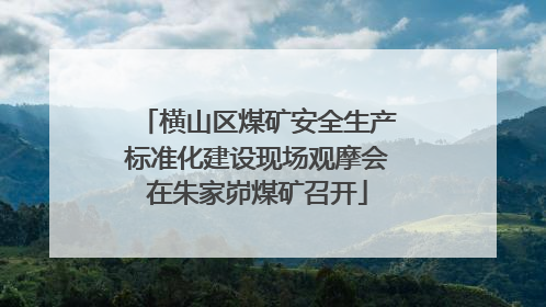 横山区煤矿安全生产标准化建设现场观摩会在朱家峁煤矿召开
