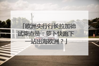 欧洲央行行长拉加德试乘点赞：萝卜快跑下一站出海欧洲？