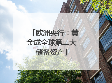 欧洲央行：黄金成全球第二大储备资产