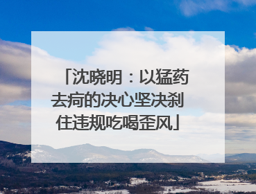 沈晓明：以猛药去疴的决心坚决刹住违规吃喝歪风