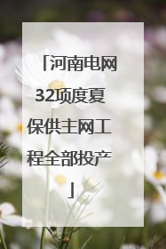 河南电网32项度夏保供主网工程全部投产
