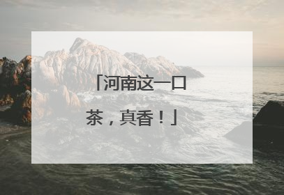 河南这一口茶，真香！