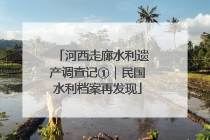 河西走廊水利遗产调查记①｜民国水利档案再发现