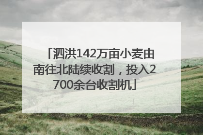 泗洪142万亩小麦由南往北陆续收割，投入2700余台收割机