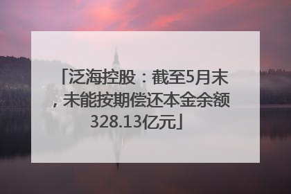 泛海控股：截至5月末，未能按期偿还本金余额328.13亿元