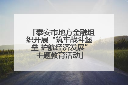 泰安市地方金融组织开展“筑牢战斗堡垒 护航经济发展”主题教育活动