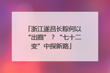 浙江遂昌长粽何以“出圈”？“七十二变”中探新路