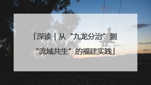 深读｜从“九龙分治”到“流域共生”的福建实践