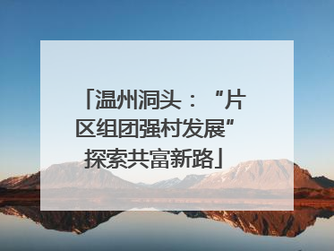 温州洞头：“片区组团强村发展”探索共富新路