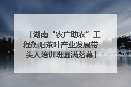 湖南“农广助农”工程衡阳茶叶产业发展带头人培训班圆满落幕