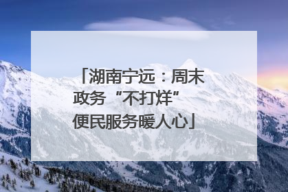 湖南宁远：周末政务“不打烊” 便民服务暖人心