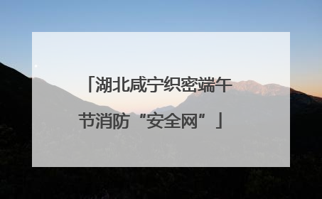 湖北咸宁织密端午节消防“安全网”