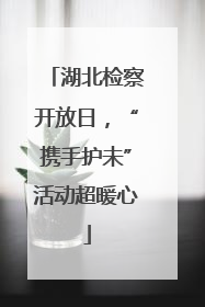 湖北检察开放日，“携手护未”活动超暖心