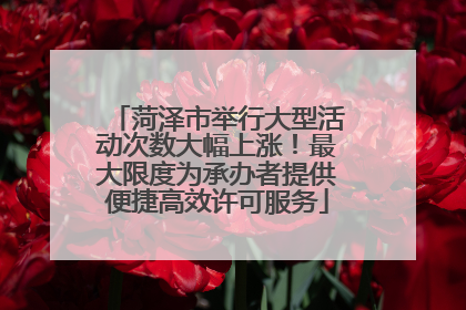 菏泽市举行大型活动次数大幅上涨！最大限度为承办者提供便捷高效许可服务
