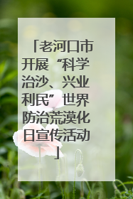 老河口市开展“科学治沙、兴业利民”世界防治荒漠化日宣传活动