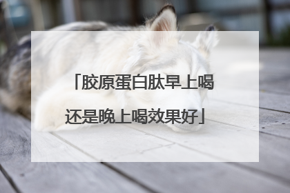 胶原蛋白肽早上喝还是晚上喝效果好