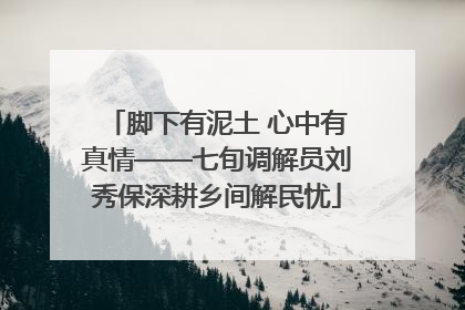 脚下有泥土 心中有真情——七旬调解员刘秀保深耕乡间解民忧