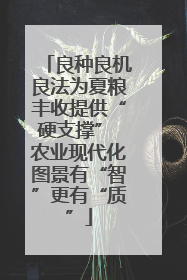 良种良机良法为夏粮丰收提供“硬支撑” 农业现代化图景有“智”更有“质”