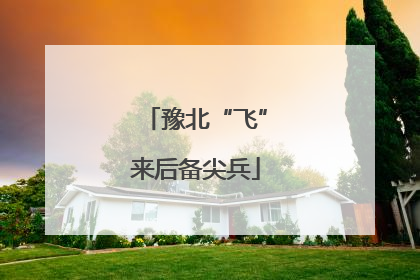 豫北“飞”来后备尖兵