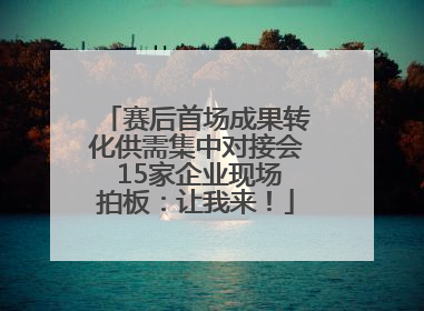 赛后首场成果转化供需集中对接会 15家企业现场拍板：让我来！