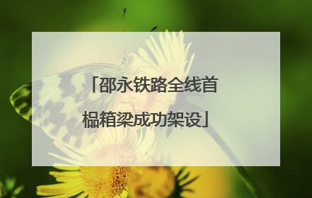 邵永铁路全线首榀箱梁成功架设