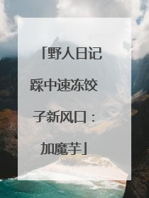野人日记踩中速冻饺子新风口：加魔芋