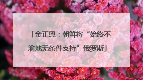 金正恩：朝鲜将“始终不渝地无条件支持”俄罗斯