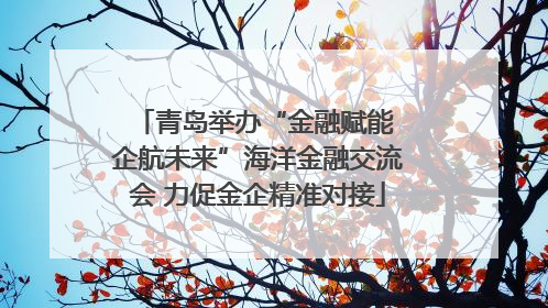 青岛举办“金融赋能 企航未来”海洋金融交流会 力促金企精准对接