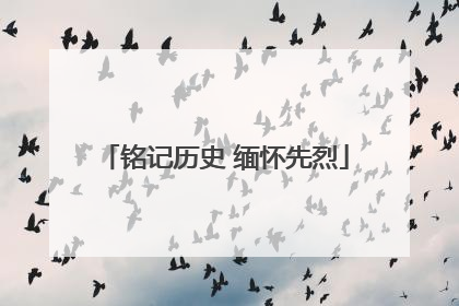 铭记历史 缅怀先烈