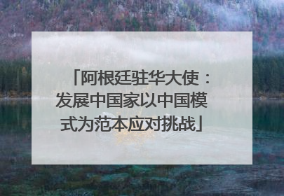 阿根廷驻华大使：发展中国家以中国模式为范本应对挑战
