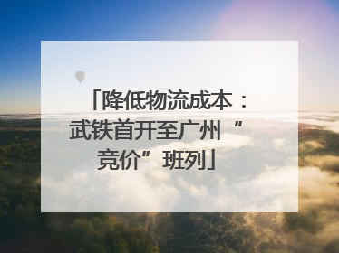 降低物流成本：武铁首开至广州“竞价”班列