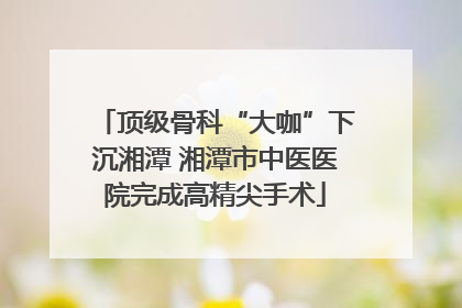 顶级骨科“大咖”下沉湘潭 湘潭市中医医院完成高精尖手术