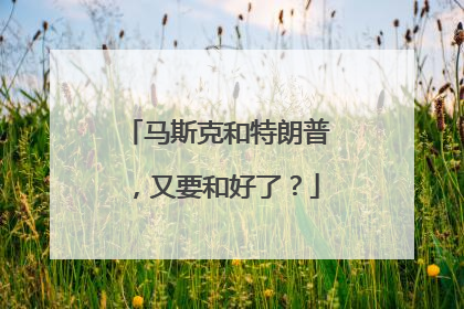 马斯克和特朗普，又要和好了？