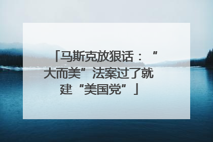马斯克放狠话：“大而美”法案过了就建“美国党”