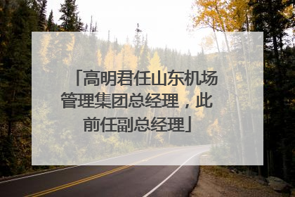 高明君任山东机场管理集团总经理，此前任副总经理