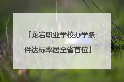 龙岩职业学校办学条件达标率居全省首位