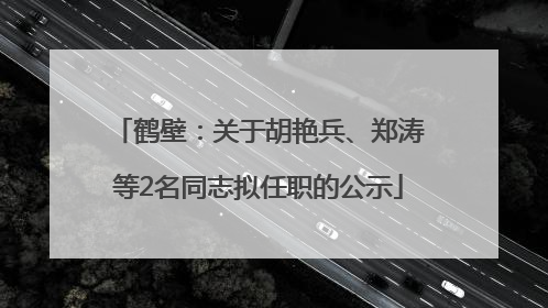 鹤壁：关于胡艳兵、郑涛等2名同志拟任职的公示