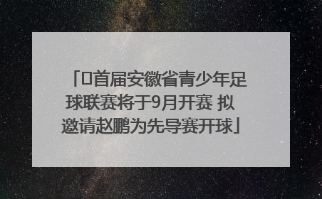 ﻿首届安徽省青少年足球联赛将于9月开赛 拟邀请赵鹏为先导赛开球